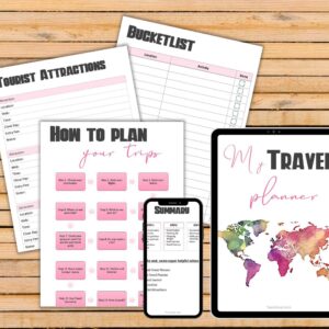 Printable travel planner