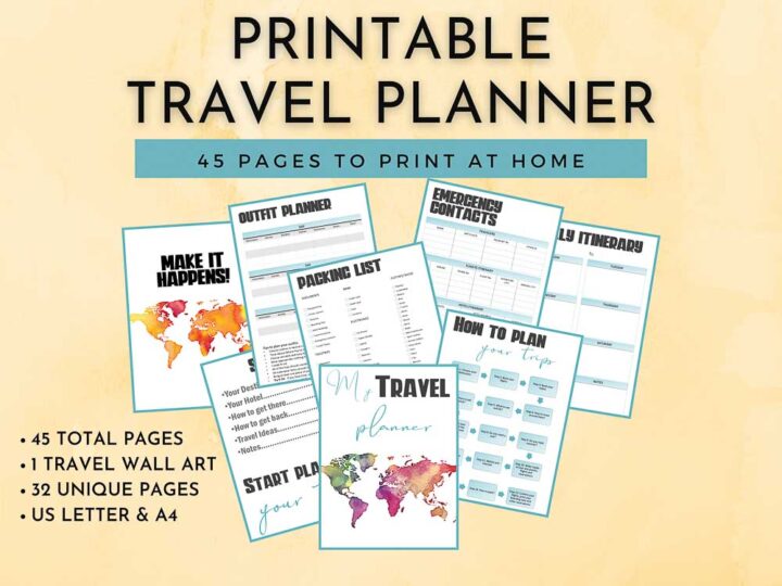 Printable travel planner